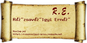 Rózsavölgyi Ernő névjegykártya